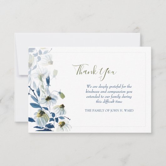 ブルーデイジー悔やみや弔慰サンキューカード サンキューカード (正面)