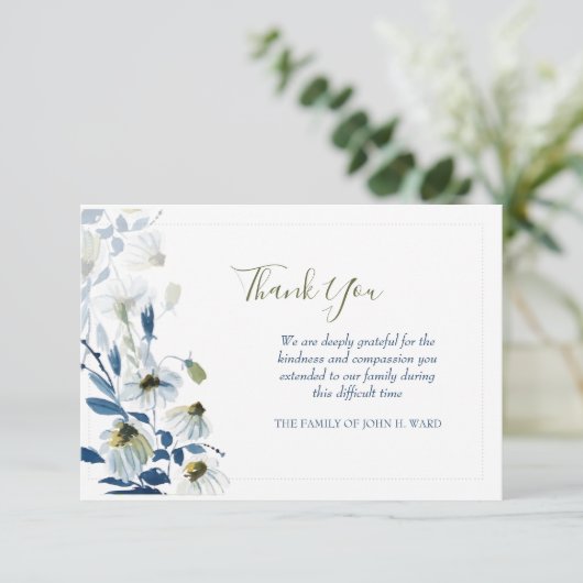 ブルーデイジー悔やみや弔慰サンキューカード サンキューカード (スタンド正面)