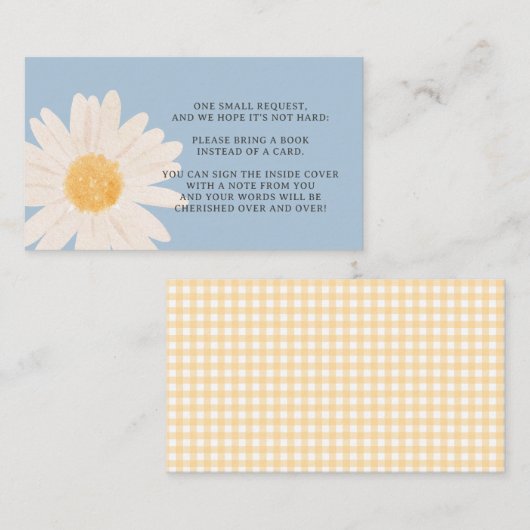 ブルーデイジー赤ちゃんシャワーベビーカード用ブック プレイスカード (正面/裏面)