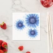 ブルーデイジー3フラワーナプキン スタンダードカクテルナプキン (インサイチュ)