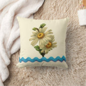 ブルーデイジー クッション (ブランケット)
