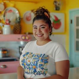 ブルーデイジー プラスサイズTシャツ