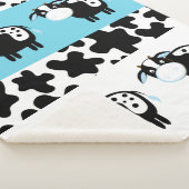 ブルーデイリーカウパターンシェルパブランケット シェルパブランケット (3/4)