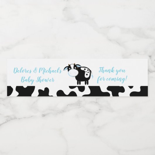 ブルーデイリーカウファーム男の赤ちゃんウォーターボトルラベル ペットボトルラベル (シングルラベル)