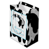 ブルーデイリーカウベビーシャワー抱き枕 ミディアムペーパーバッグ (正面アングル)