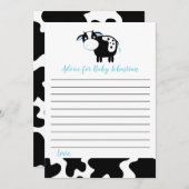 ブルーデイリーカウボーイ赤ちゃんシャワーアドバイスカード アドバイスカード (正面/裏面)