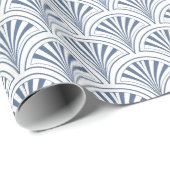 ブルーデコファンパターン ラッピングペーパー (ロールコーナー)