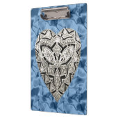 ブルーデザイエレガントナハートクリップボード クリップボード (左)