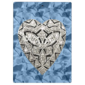 ブルーデザイエレガントナハートクリップボード クリップボード (裏面)