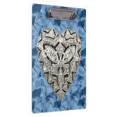 ブルーデザイエレガントナハートクリップボード クリップボード (右)