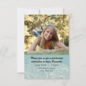 ブルーデザイン - 3x5 卒業発表 招待状 (正面)