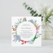 ブルーデザートカボスフラワーリースブライダルシャワー 招待状 (スタンド正面)