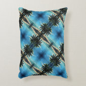 ブルーデジタカリブのルアートタイル模様 アクセントクッション (正面(垂直))