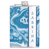 ブルーデジタパーソナライズされたル流体アートマーブル フラスク (正面)