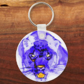 ブルーデジタポップ・アートのルアートジャガー キーホルダー (正面)