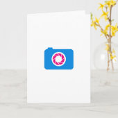 ブルーデジタルカメラ カード (黄色い花)