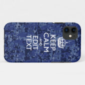 ブルーデジタル保迷彩柄CALM Your Text Case-Mate iPhoneケース (裏面(横))