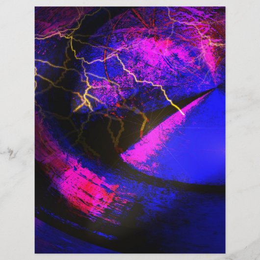 ブルーデジタル抽象芸術アート チラシ (正面)