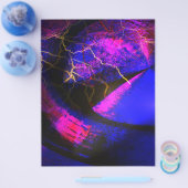 ブルーデジタル抽象芸術アート チラシ (シングル)