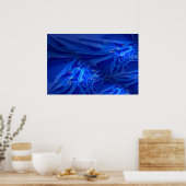 ブルーデジタル抽象芸術絵画のポスター ポスター (キッチン)