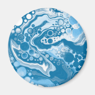  ブルーデジタル流体アートマーブル絵画プールズセル マグネット