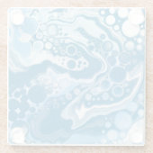 ブルーデジタル流体大理石の注絵画流のセル ガラスコースター (裏面)