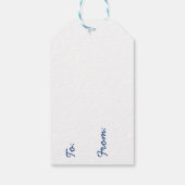 ブルーデジタル流体大理石の注絵画流のセル ギフトタグ (裏面)