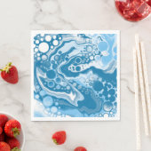 ブルーデジタル流体大理石の注絵画流のセル スタンダードランチョンナプキン (インサイチュ)