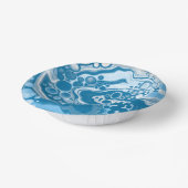 ブルーデジタル流体大理石の注絵画流のセル ペーパーボウル (傾斜あり)