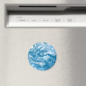 ブルーデジタル流体大理石の注絵画流のセル マグネット (インサイチュ (食洗機))