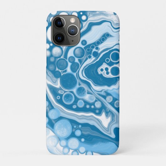 ブルーデジタル流体大理石の注絵画流のセル Case-Mate iPhoneケース (裏)