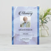 ブルーデジタル葬儀祈りの言葉カードテンプレート (スタンド正面)