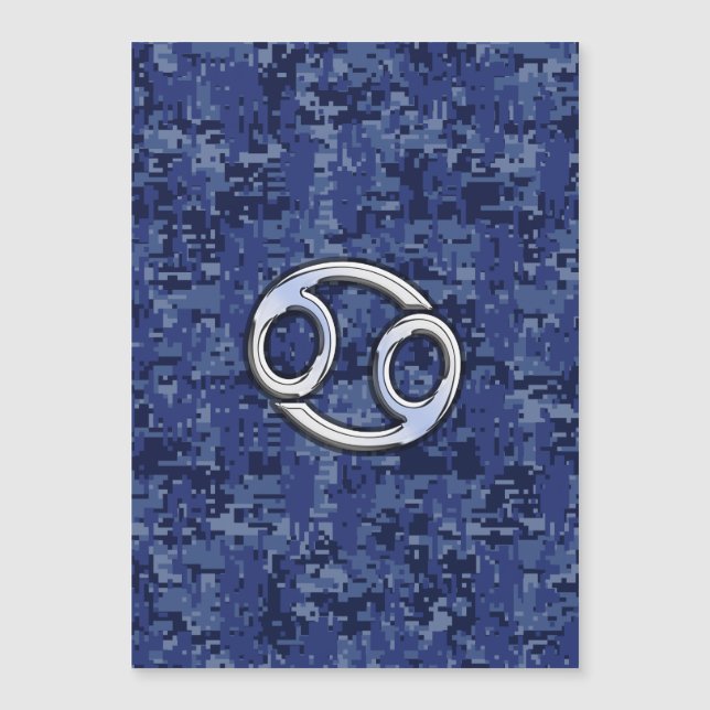 ブルーデジタル迷彩柄にクロムのような癌サイン (正面)