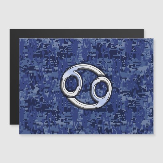 ブルーデジタル迷彩柄にクロムのような癌サイン (正面/裏面)