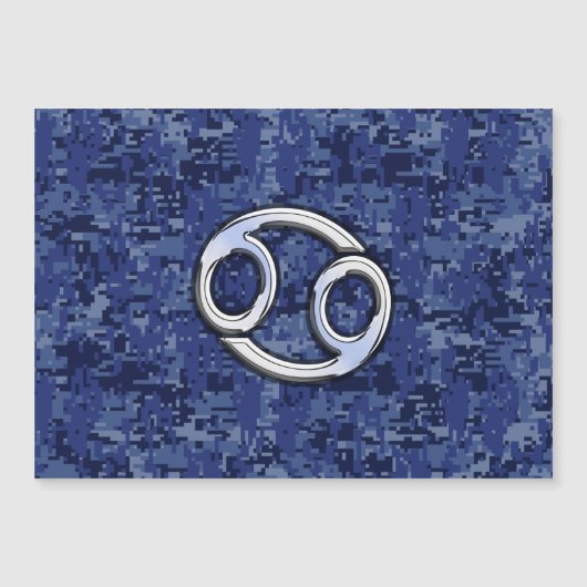 ブルーデジタル迷彩柄にクロムのような癌サイン (正面)