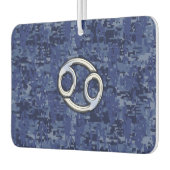 ブルーデジタル迷彩柄にクロムのような癌サイン カーエアーフレッシュナー (左)