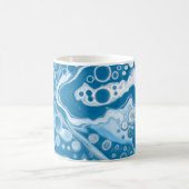 ブルーデジタ絵画ルポーズフルード大理石 コーヒーマグカップ (中央)