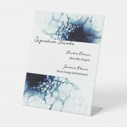 ブルーデスティナ航海のントウェディングシグネチャードリンク 台座サイン (正面)