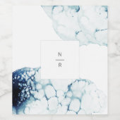 ブルーデスティナ航海のントウェディングモノグラム ワインラベル (シングルラベル)