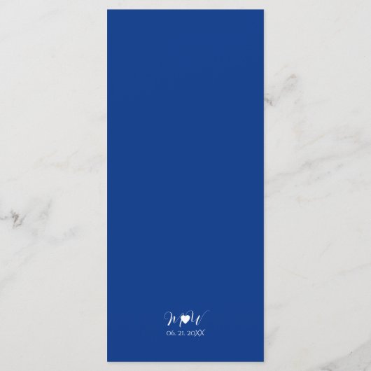 ブルーデスティネーションウェディングカスタムメニューテンプレート メニュー (裏面)