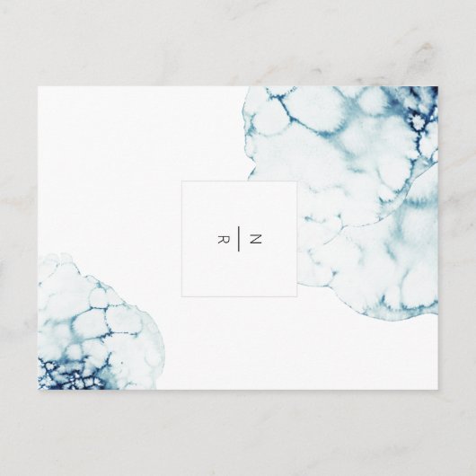 ブルーデスティネーションウェディング披露宴サンキューカード ポストカード (裏面)