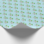 ブルーデッキザパームズトロピカルクリスマスサンタフラミ ラッピングペーパー (角)