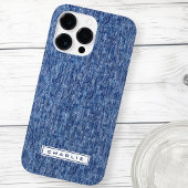 ブルーデニムのカスタムネーム iPhoneケース