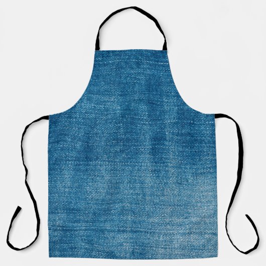 ブルーデニムのジーンズの生地が閉じる。ブルーデニムジャン エプロン (正面)