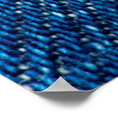 ブルーデニムのテクスチャーとステッチ線のクローズアップ、ジーンズ ポスター (角)