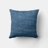 ブルーデニムのテクスチャークラシック:ジーンズ。 クッション (裏面)