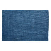 ブルーデニムのテクスチャークラシック:ジーンズ。 枕カバー (裏面)