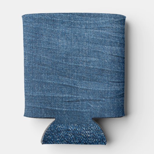 ブルーデニムのテクスチャークラシック：ジーンズ。 缶クーラー (裏面)