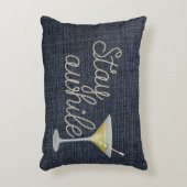 ブルーデニムのロープ アクセントクッション (正面(垂直))