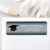 ブルーデニムの卒業帽子 ラベル (インサイチュ)